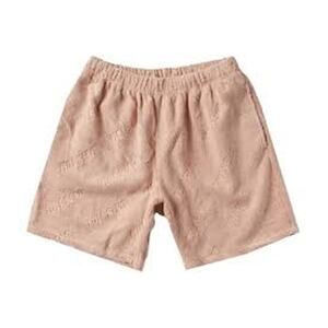 FULL SEND Jacquard Terry Shorts Size Large L All Over Logo Drawstring Pockets